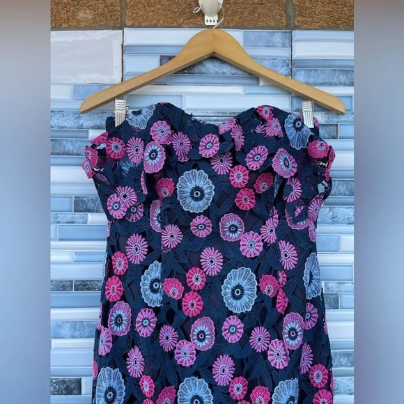 Shoshanna Gracia Multicolor Floral Lace Gown size 4 - Picture 6 of 16